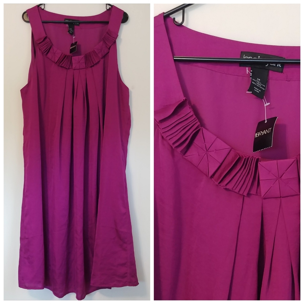 Lane Bryant Unique Origami Ruffle Neck Fuscia
